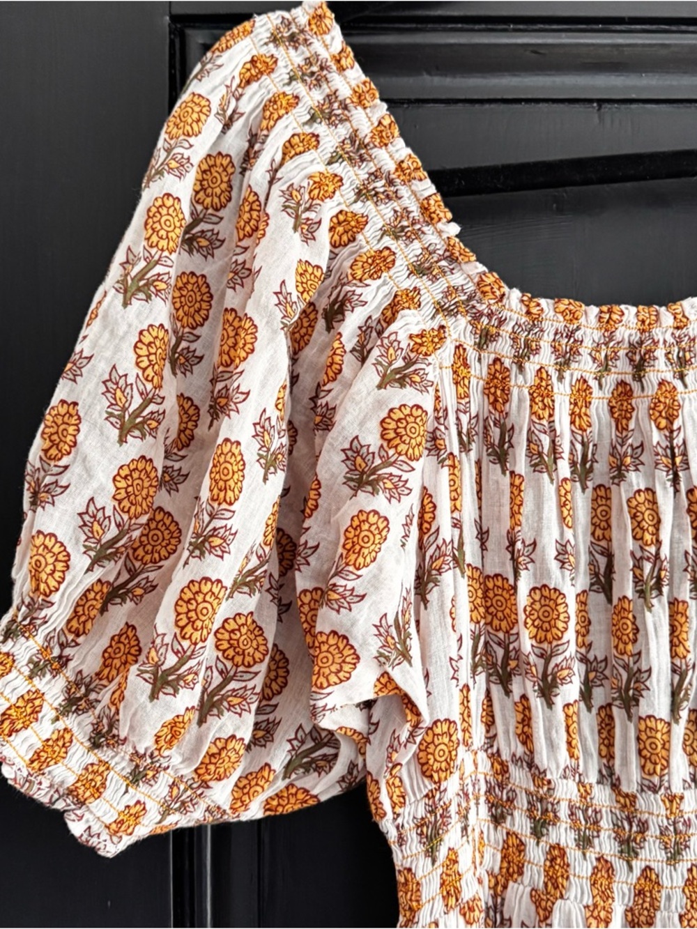 Eddy Rosie Midi Nightgown Floral Puff Sleeve Midi Dress S - Picture 4 of 7